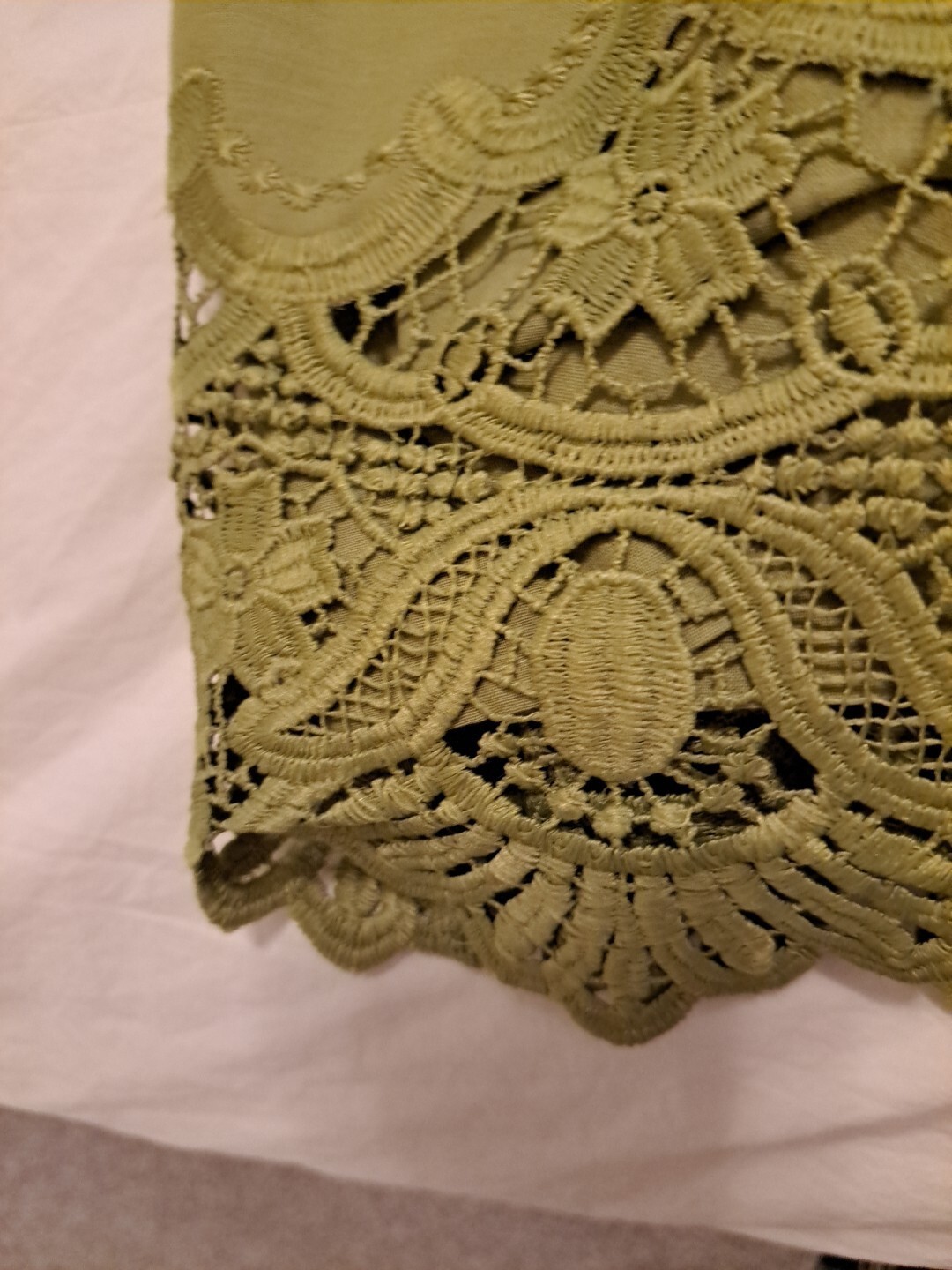 NWT Adelyn Rae Dustina Dress Woven Point Collar Embroidered Hem Green Sz XS #126