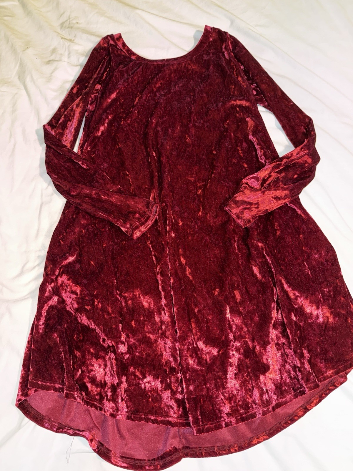 Wanna b Red Velvet Long Sleeve Dress Small