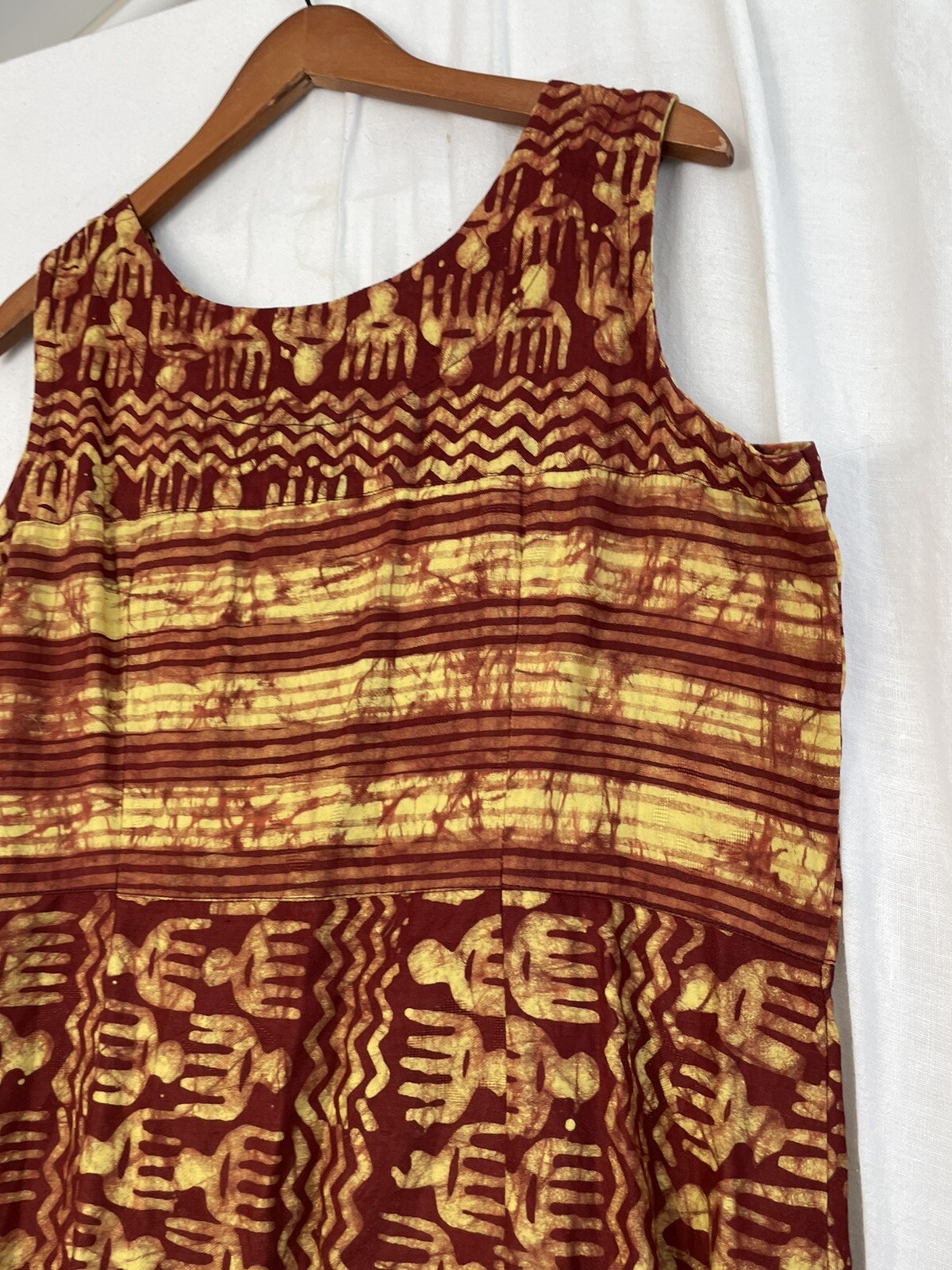 African 100% cotton Long Sundress Genuine Ankara wax batik GHANA zip Handmade L