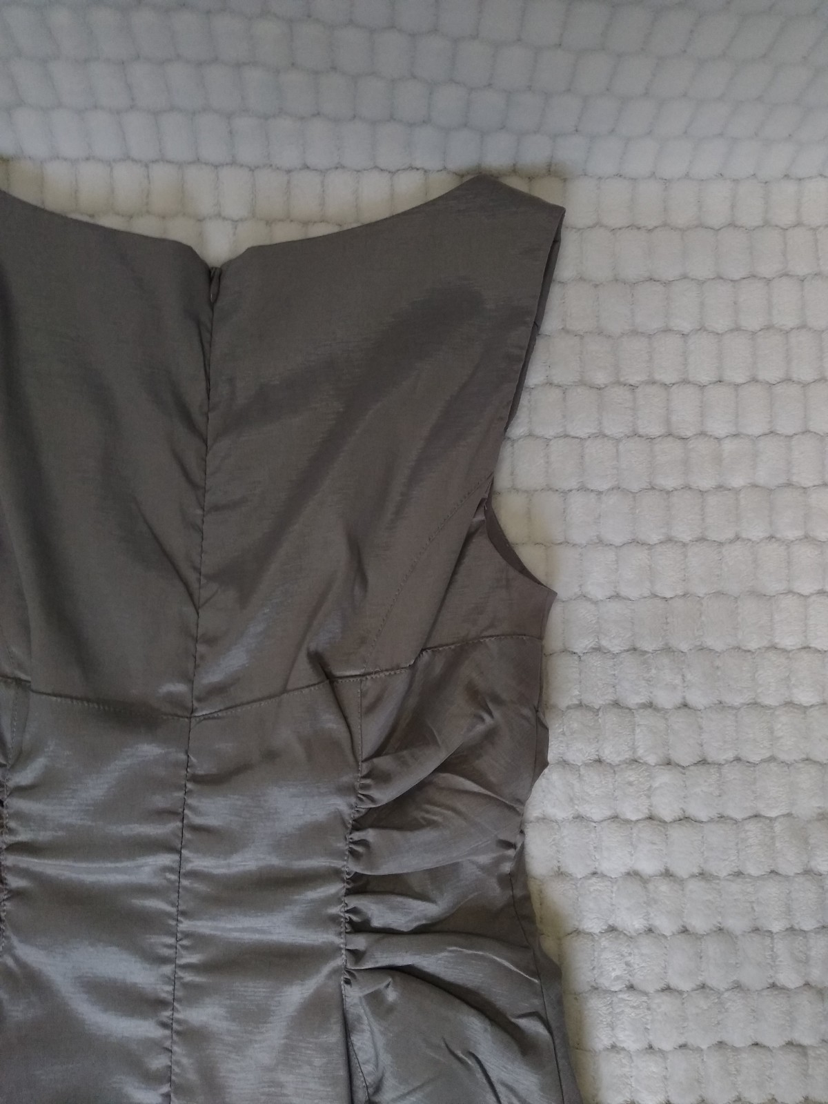 Simply Liliana Y2K Metallic Pewter Gray Sexy Sheath Pencil Dress Size XS