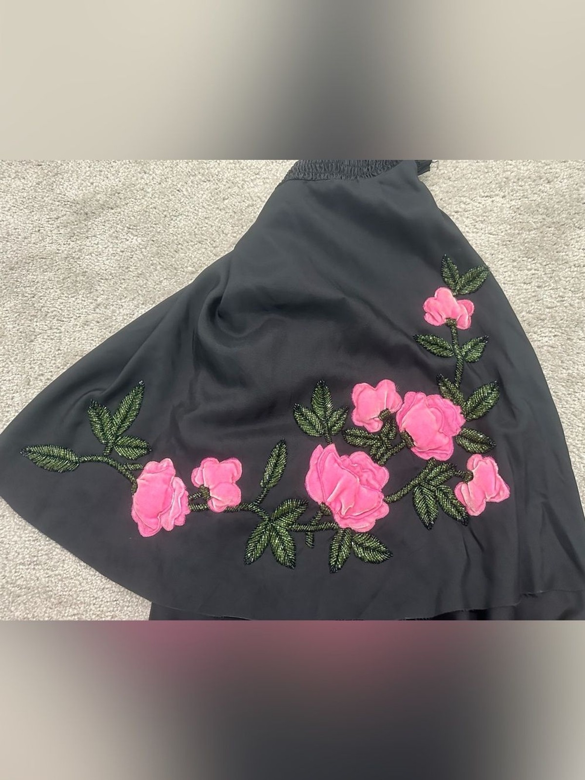 Betsey Johnson Vintage Smocked Halter Dress With Flower Detail Size Medium