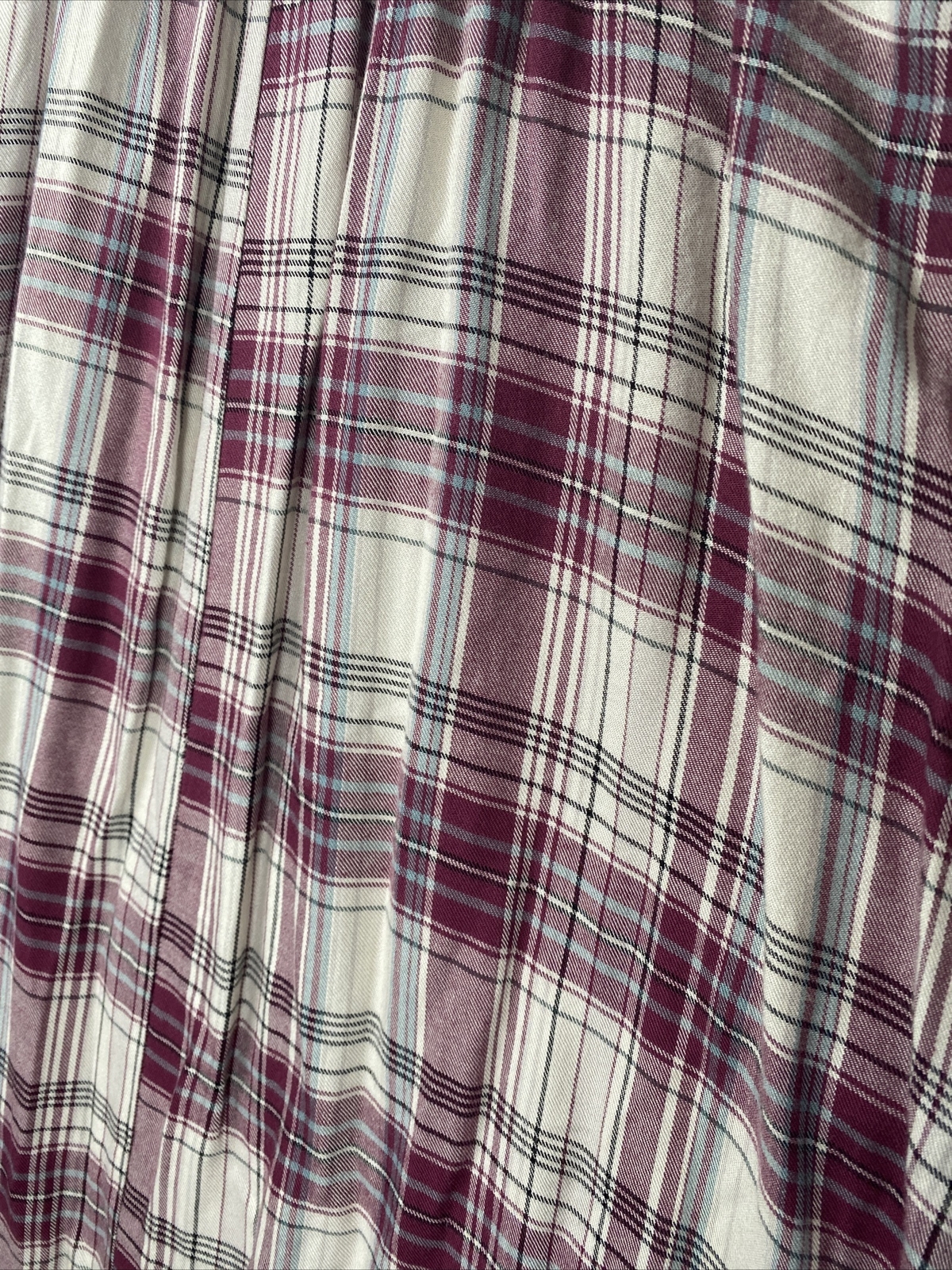 Knox Rose Maroon Plaid Long Sleeve Sheath Dress Size S flanel tie up neck line