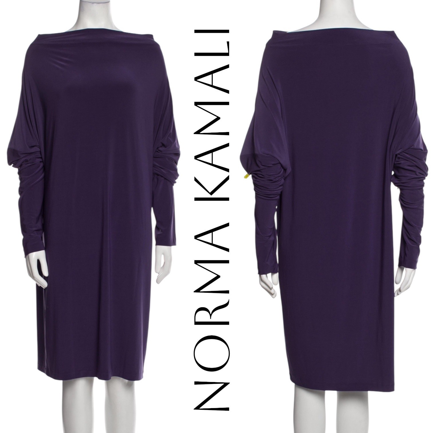 Norma Kamali NWT All In One 6 Way Convertible Jersey Dress Womens M Dark Purple