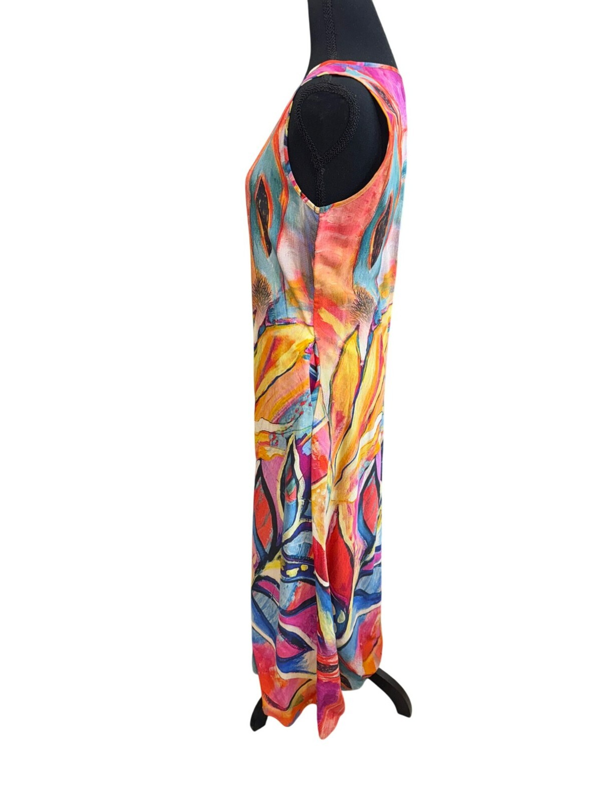 Colorful Abstract Sleeveless Maxi Dress By Radzoli Artsy Retro Pockets Boho