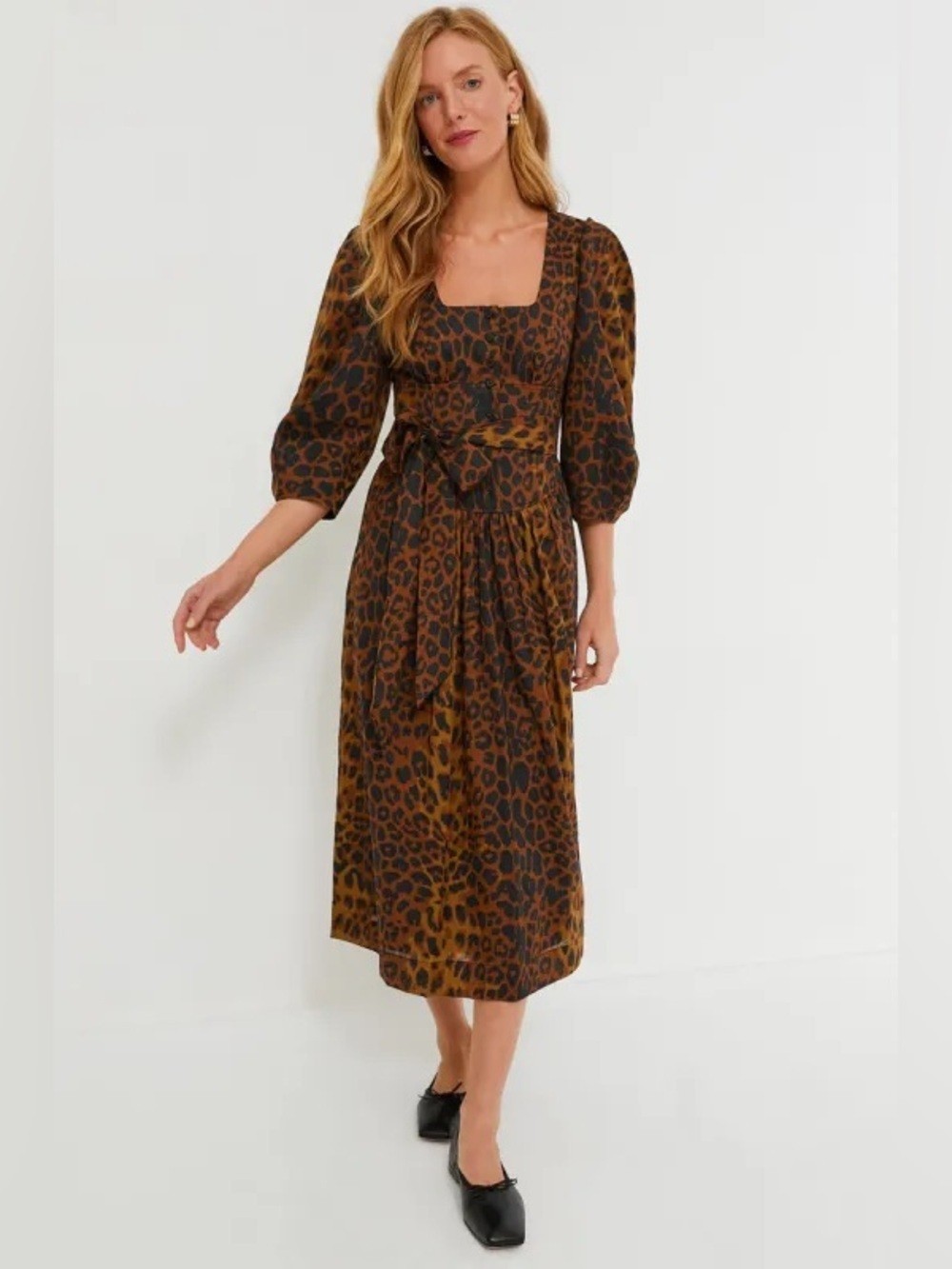 2 Tuckernuck Leopard Print Graciela Midi Dress