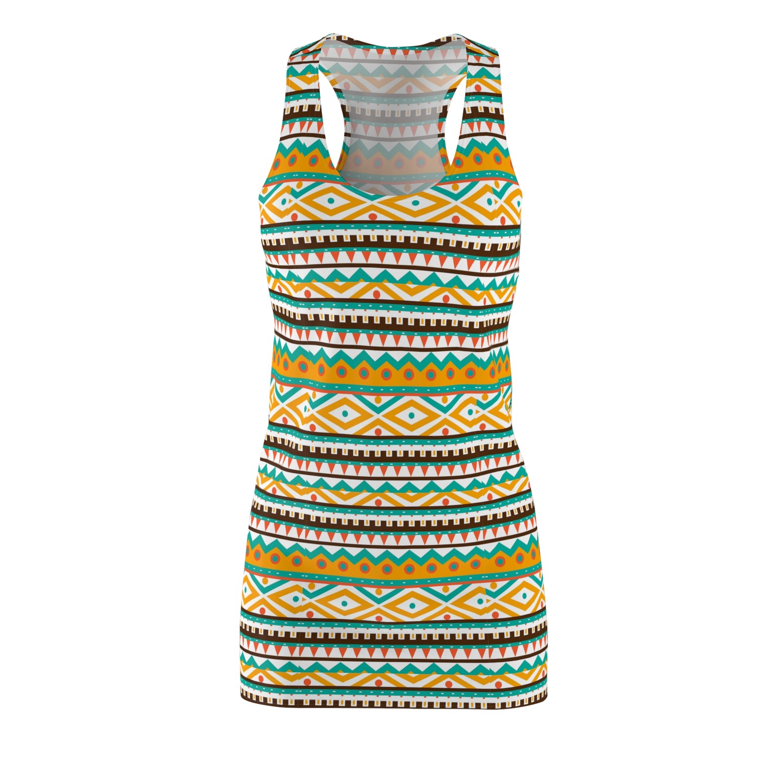 Tribal Aztec Stripe Racerback Dress | Geometric Summer Pattern