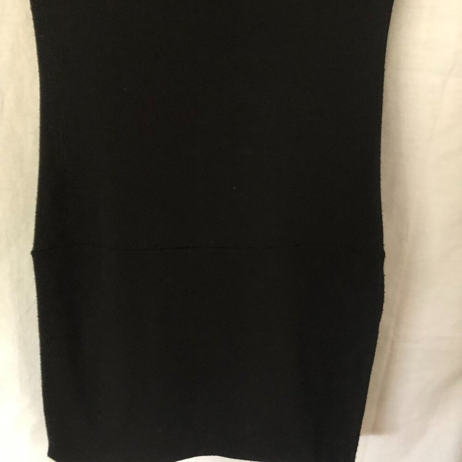 Bella D Black Sweater Dress with Attached Black Belt at Hips Stretch Sz L
