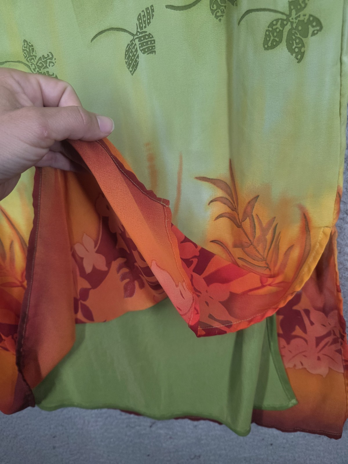Lime Green Shift Dress 14p 14 Petite A Wild Thyme Y2k 90s Beach Midi Slits