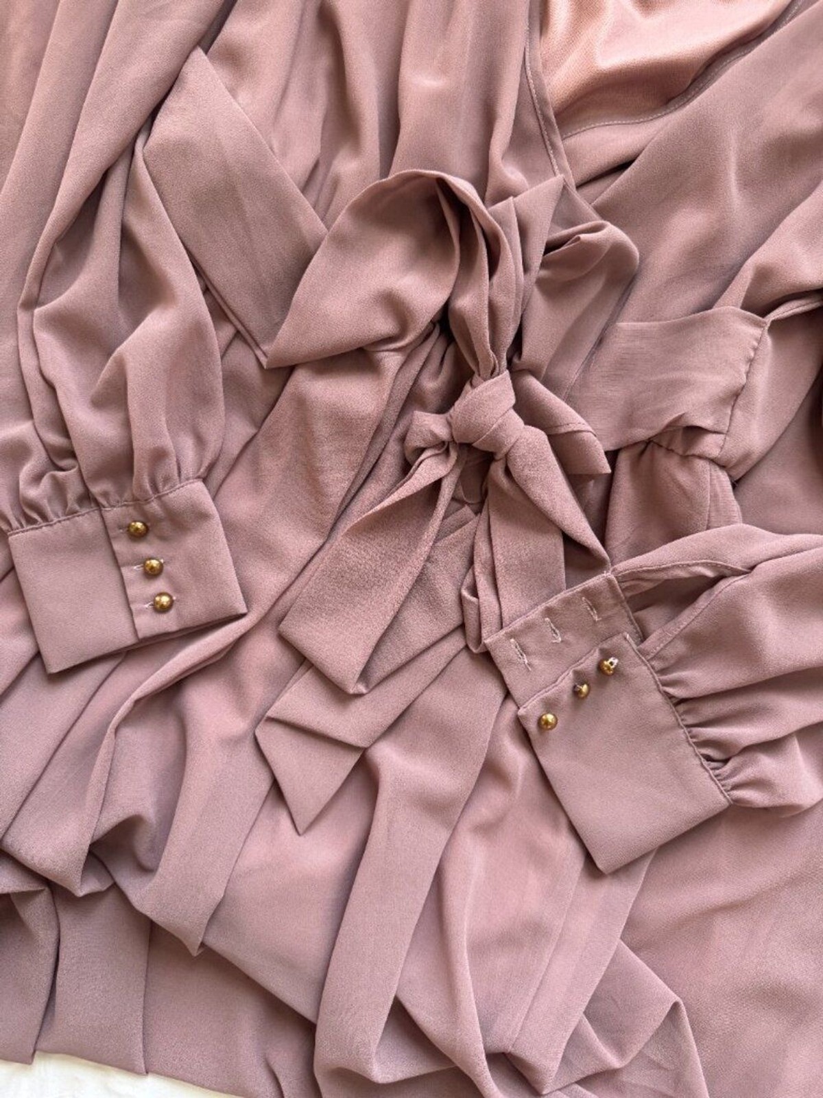 NWT Baltic Born Lydia Deep Mauve Chiffon Maxi Dress XL Long Sleeve