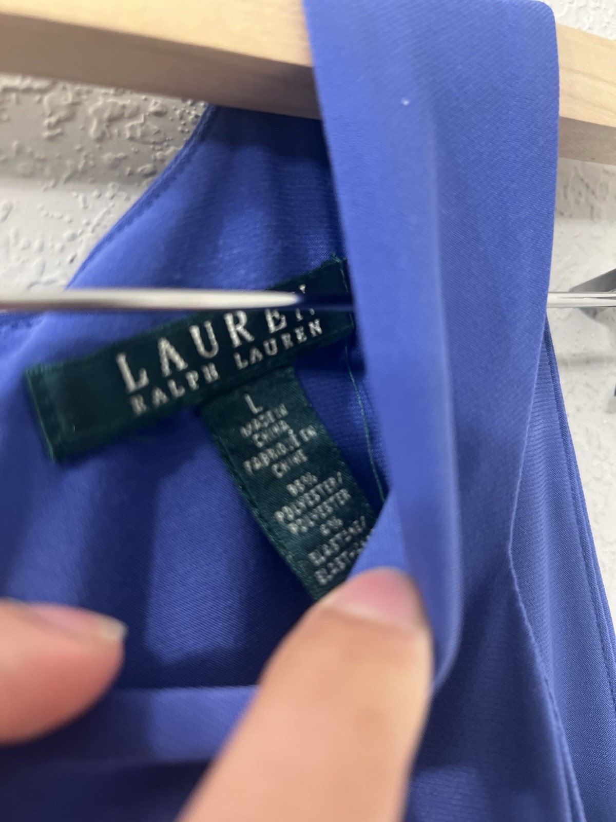 RALPH LAUREN DRESS L PERIWINKLE SLEEVELESS LARGE PLEATS ON SKIRT