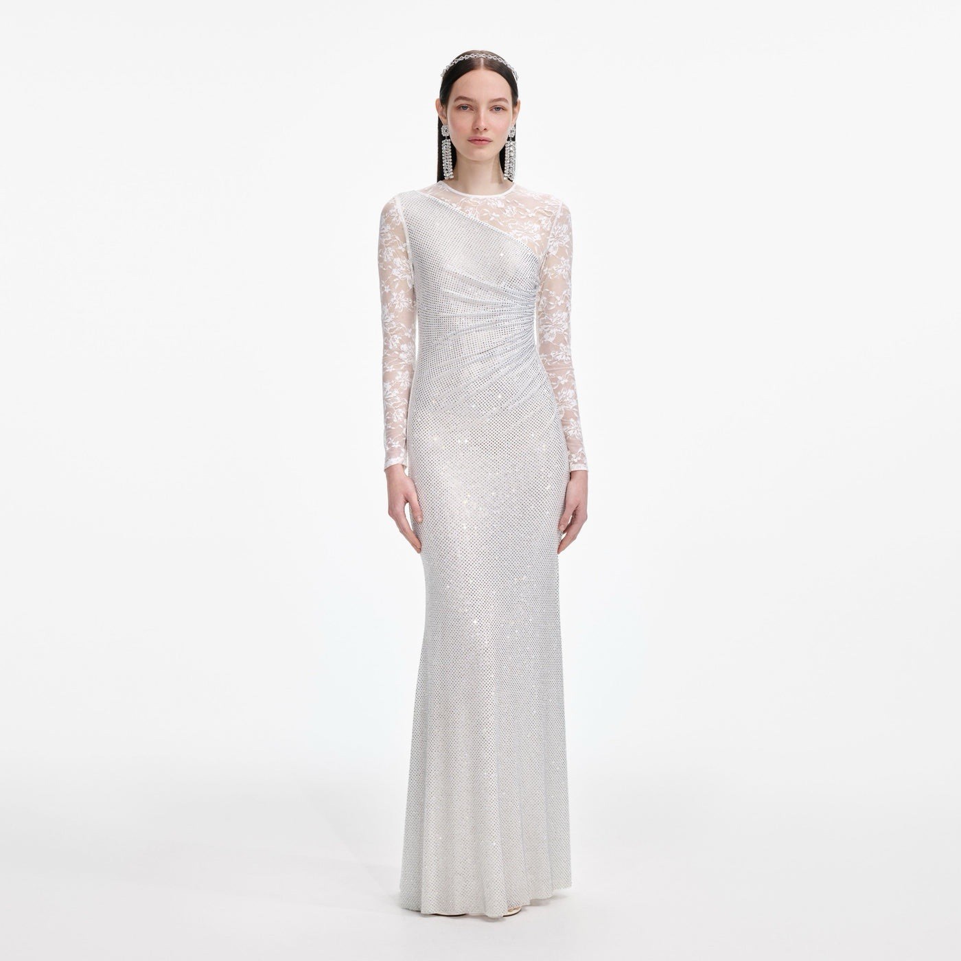 self portrait RHINESTONE MAXI DRESS $1050 UK 6 = US 2