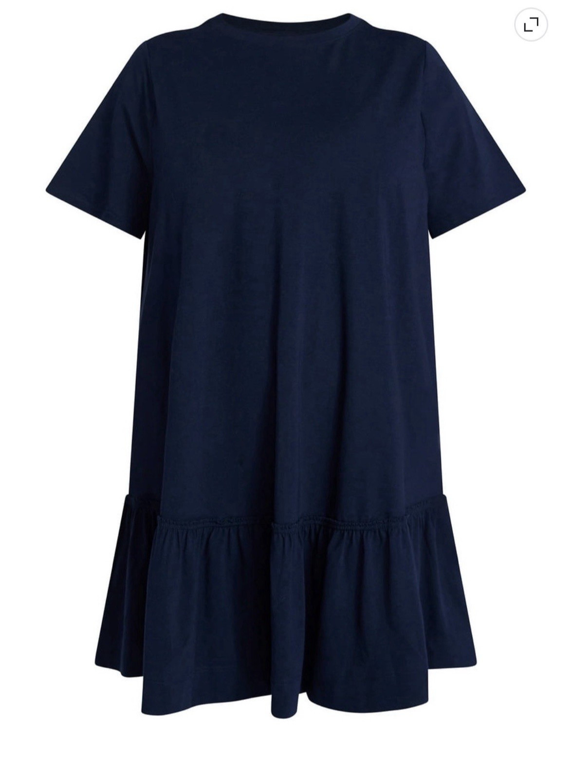 Terra & Sky Tiered Dress Plus Size Navy – Cotton Stretch Blend – Short Sleeves