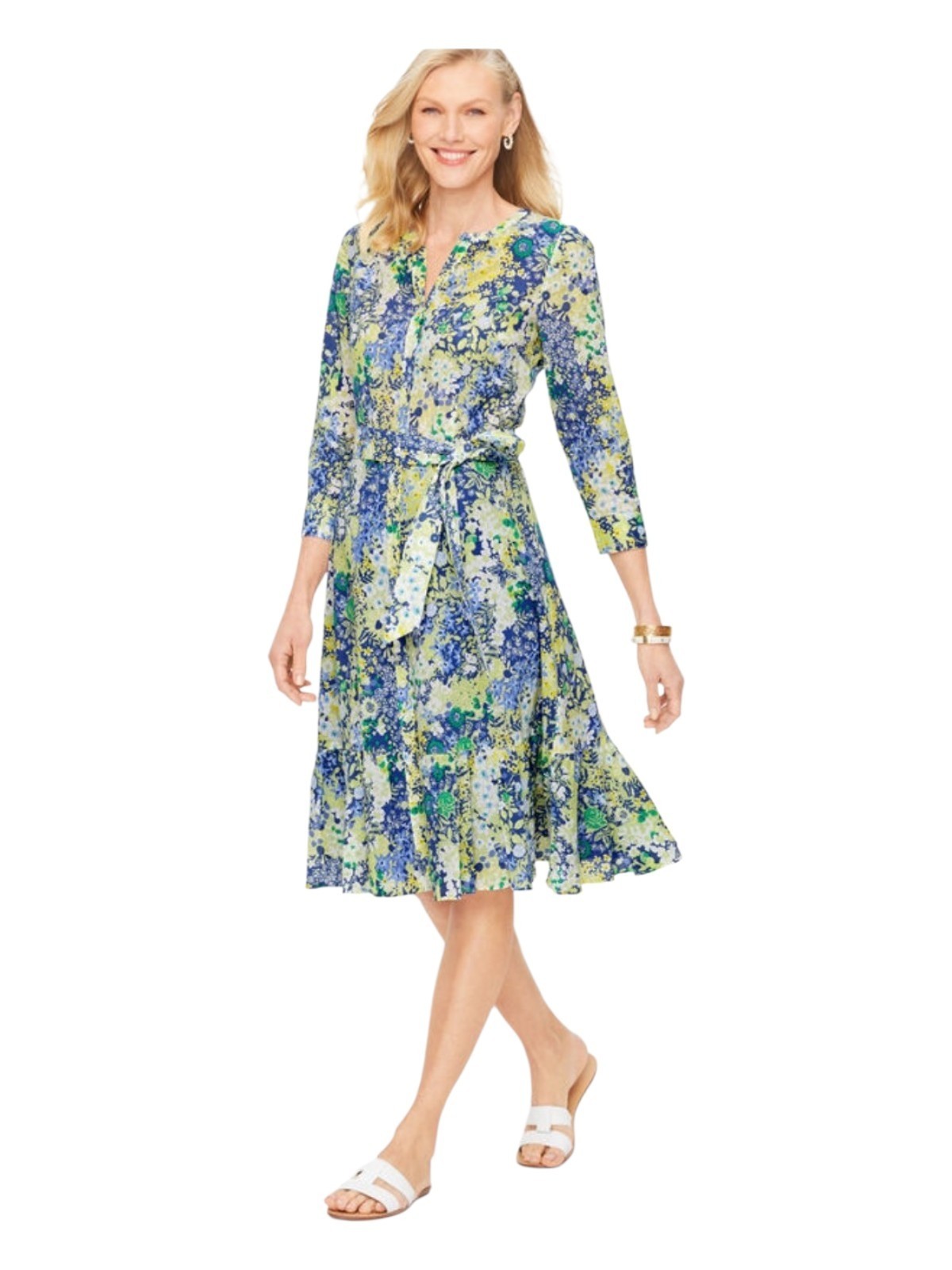 Cotton Tie Waist Dress – Butterfly Garden Size M