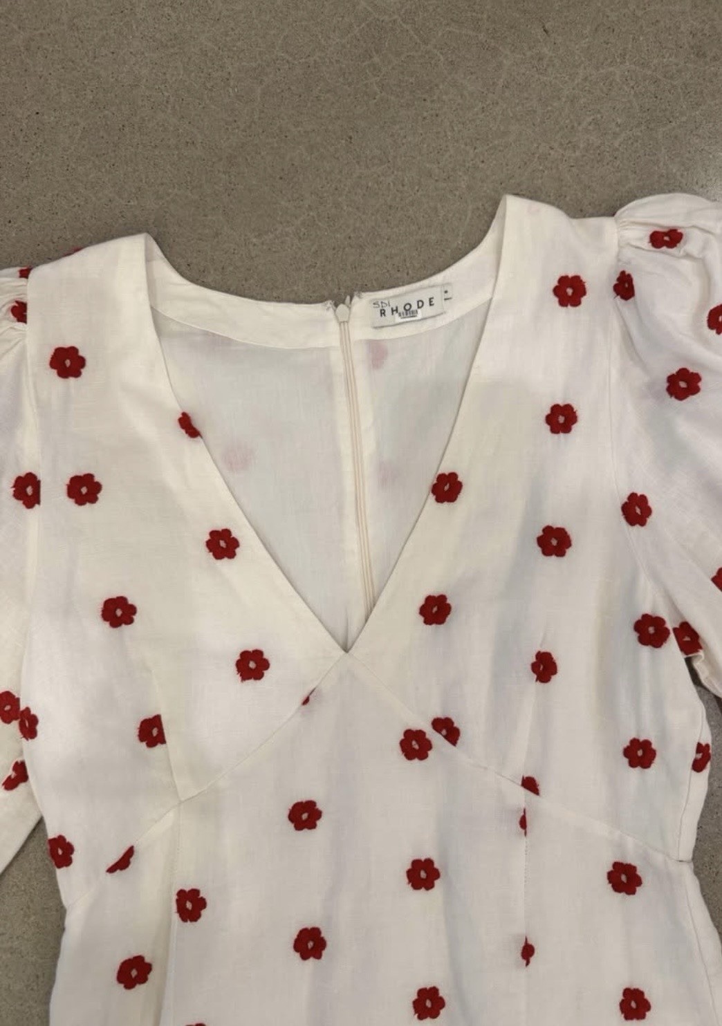 $465 Rhode Mariana Dress in Scarlet Daisy Red & White Sold Out Style Sz 8