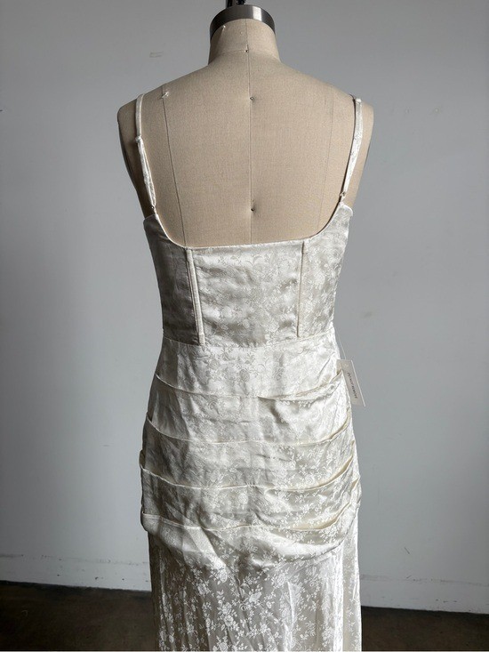 $729 NWT For Love And Lemons “Ophelia” Lace-Up Maxi Gown in Ivory Sz 4