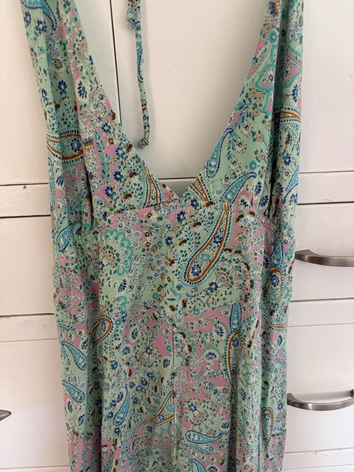 Style to Moon Paisley Turqoise Dress Size Small Excellent Condition Boho Summer