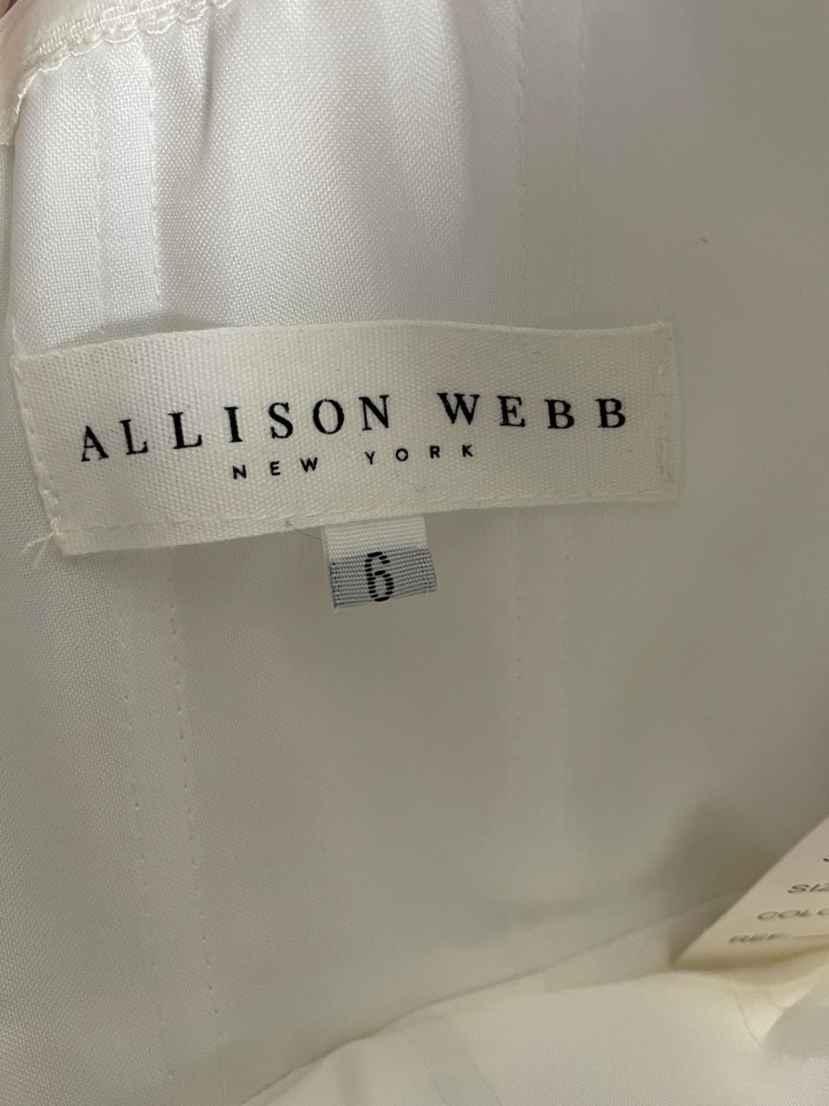 Allison Webb NWT White Hadley strapless floral beaded feather dress bridal XS/S