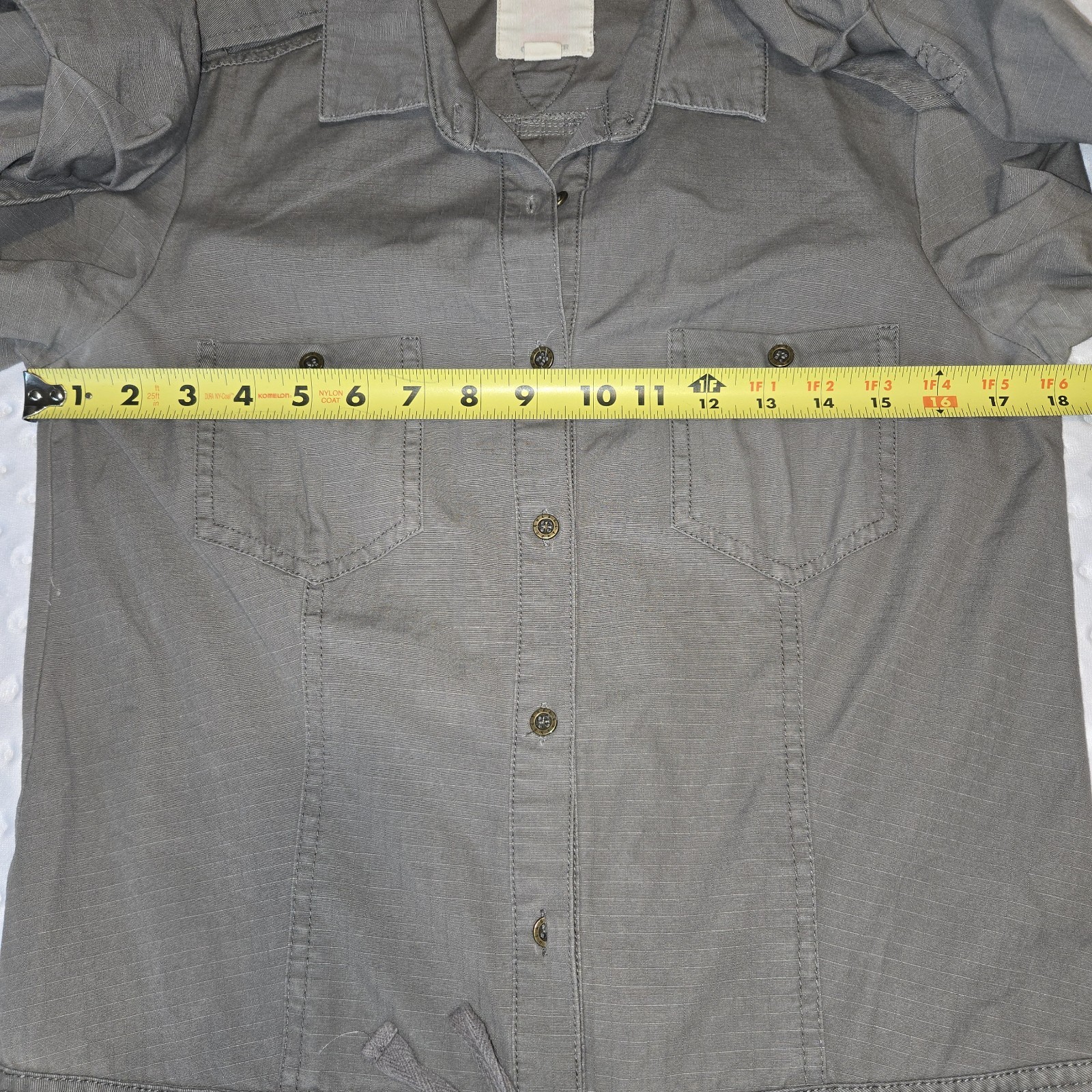 Quiksilver Gray Medium Sheath Button Up Utility Shirt Dress