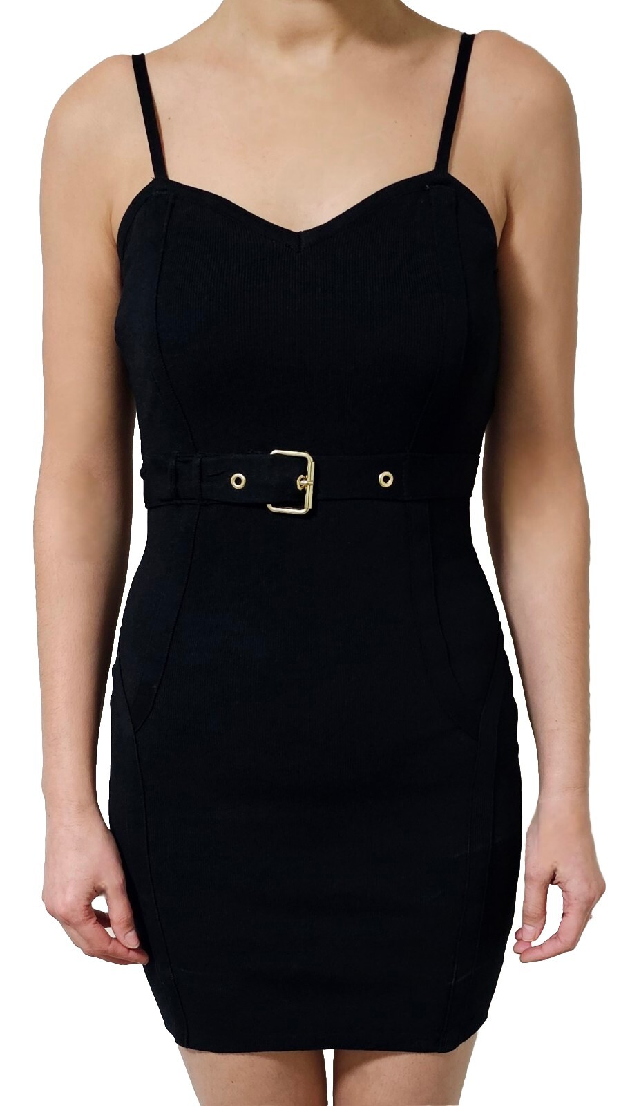 New Guess Dress Belted Party Bodycon Black Dress.Size XS (S, M, L, XL available)