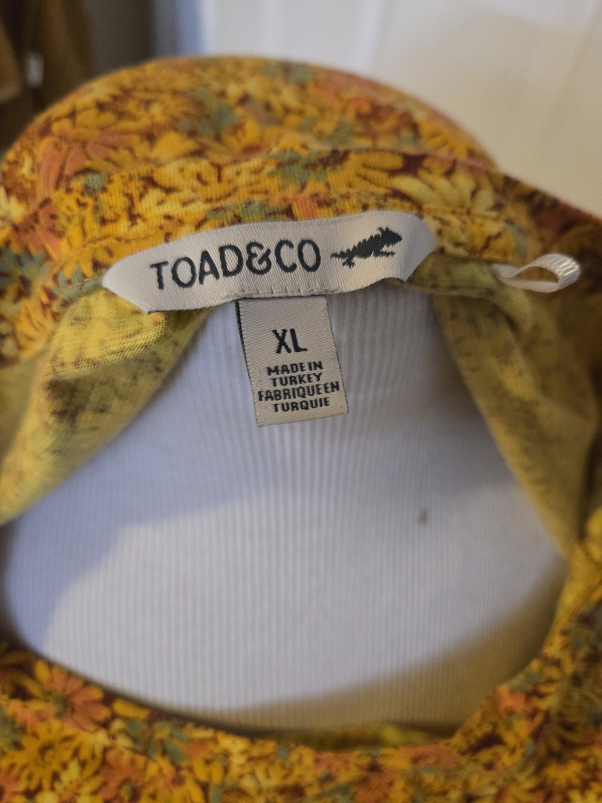 Toad&Co Women’s Yellow Floral Windmere II Dress Size XL Short Sleeve