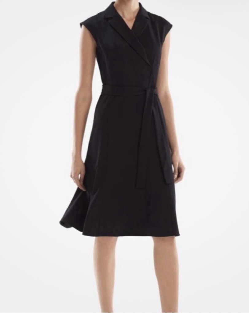 MM Lafleur Isabelle Dress Light Twill Black Women’s Size 8 NEW WITH TAG