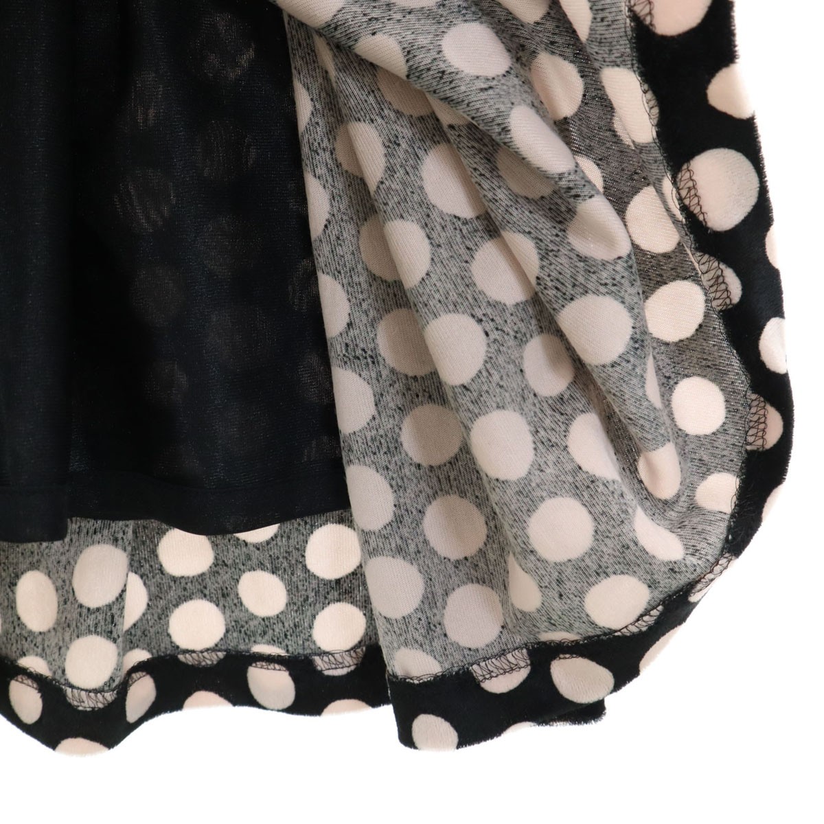 Used ANAYI made in Japan Dot Pattern Long sleeve Velor-like one piece Women