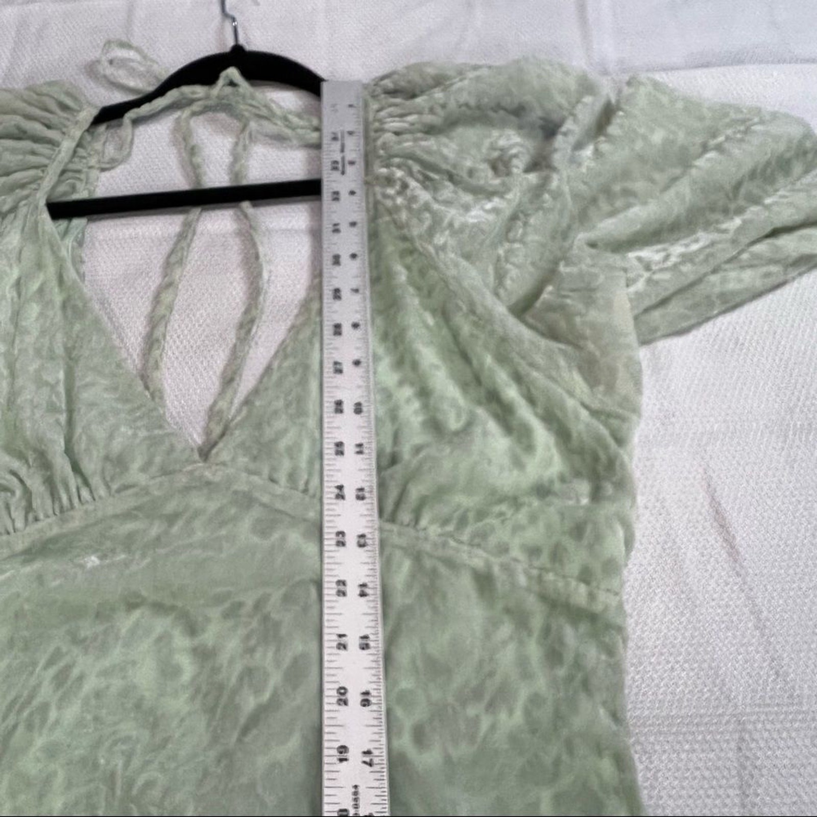 Nasty Gal Mint‎ Devore Maxi Dress Billow Sleeves Womens 8 NWT