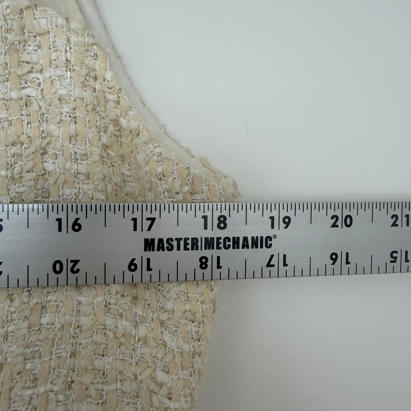 Brooks Brothers Womens Cream Metallic Tweed Embroidered Silk Yoke Dress 10 Ivory
