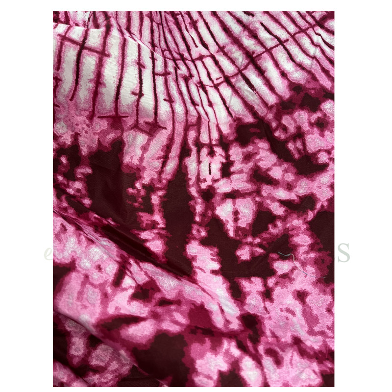 Rosé Eclipse Ruched Tie-Dye Boubou Dress | One Size Fit All (L–3XL)
