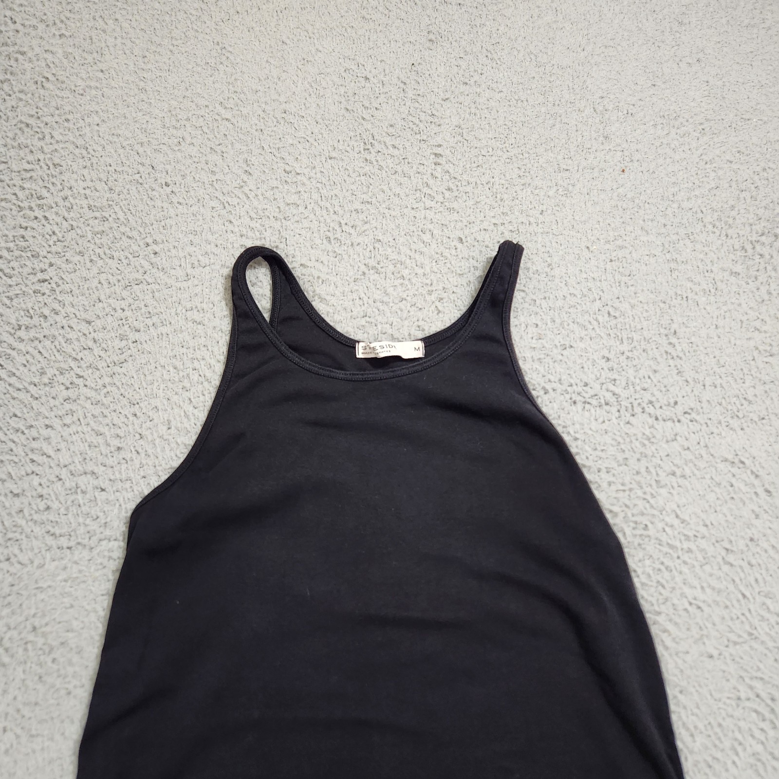 Stateside Dress Womens Medium Black Tank Midi Stretch Minimalist US Made