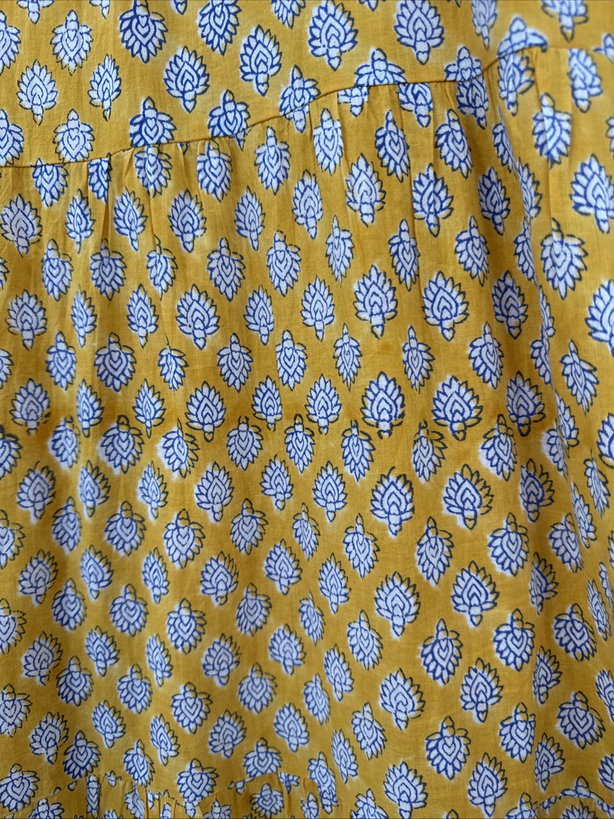 Emerson Fry India Collection Hand Block Printed Button Front Maxi Dress M/L??