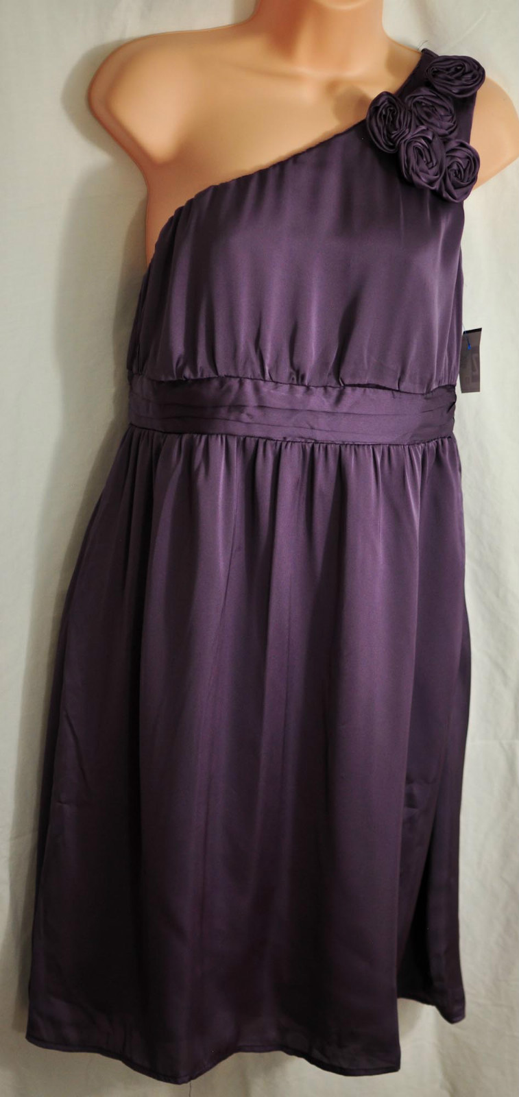women’s one shoulder purple dressy short dress size 10 washable brand new