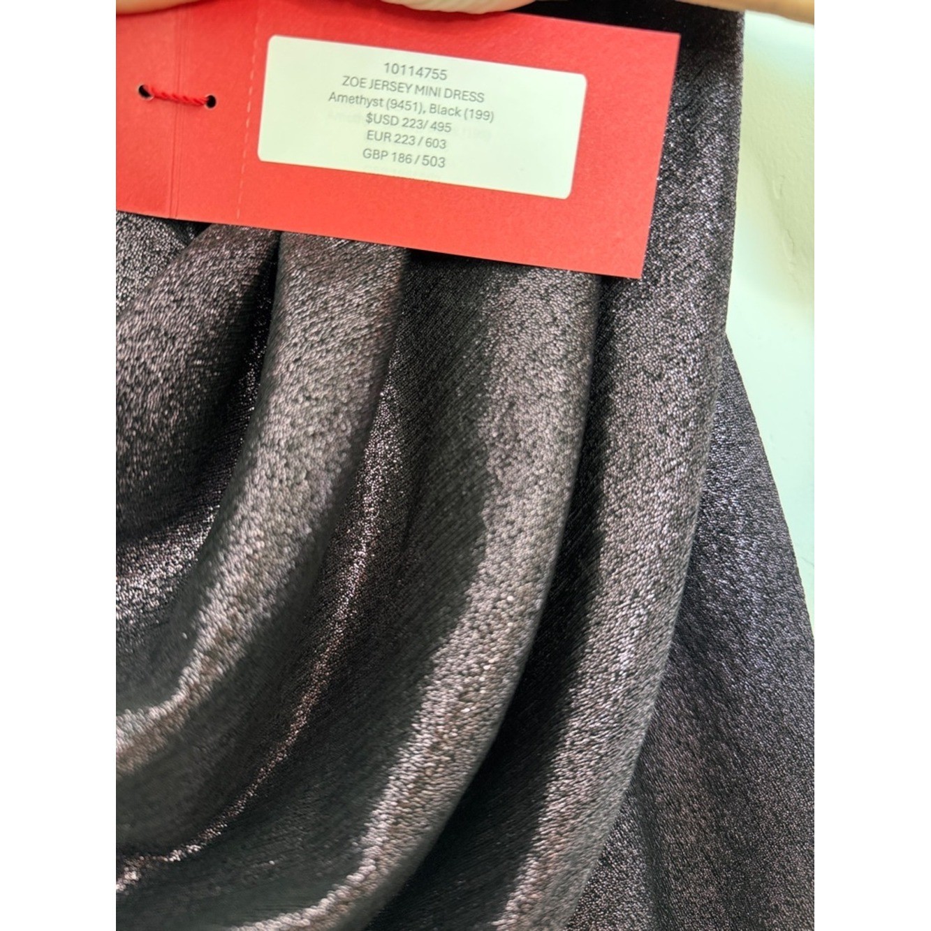 Halston Zoe Metallic Jersey Draped Mini Dress One Shoulder Size 4 NWT