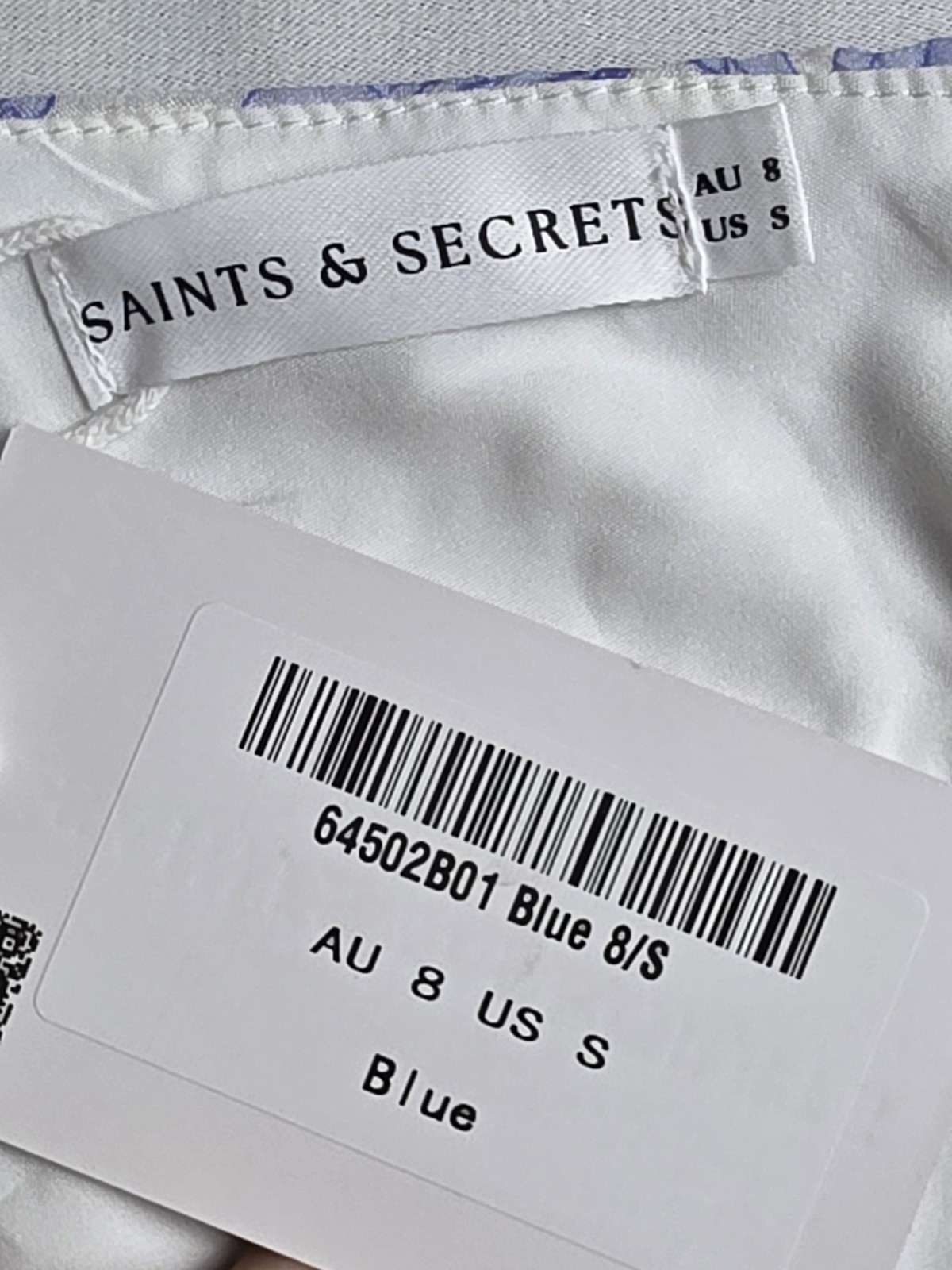 NWT Saints & Secrets Deanna One-Shoulder Cutout Blue Fliral Dress Women S