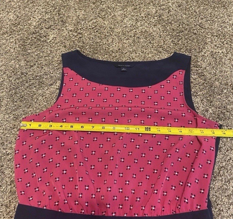 Tommy Hilfiger Side Zip Lightweight Lined Dress Womens 12 Pink Blue EUC