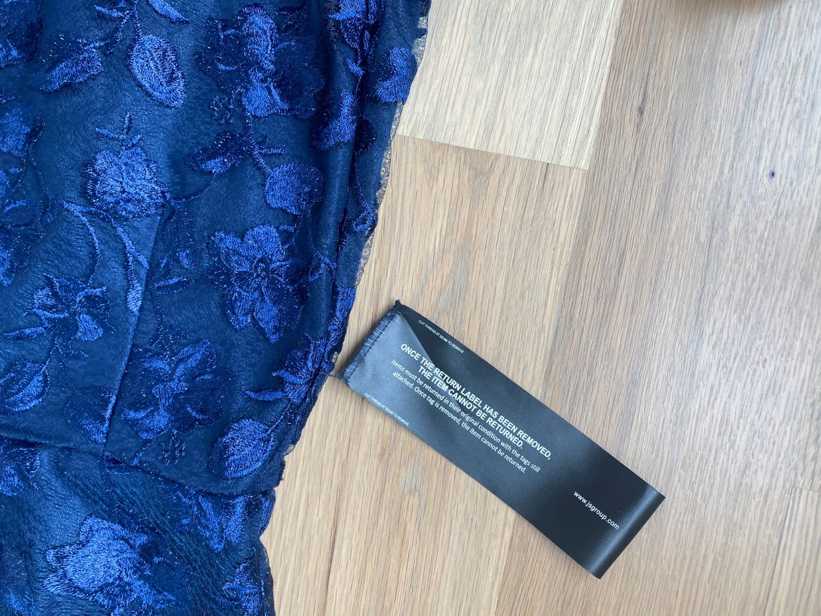 NEW! JS Collections Brooke Floral Embroidered Column Gown Navy [SIZE 0] #J1988