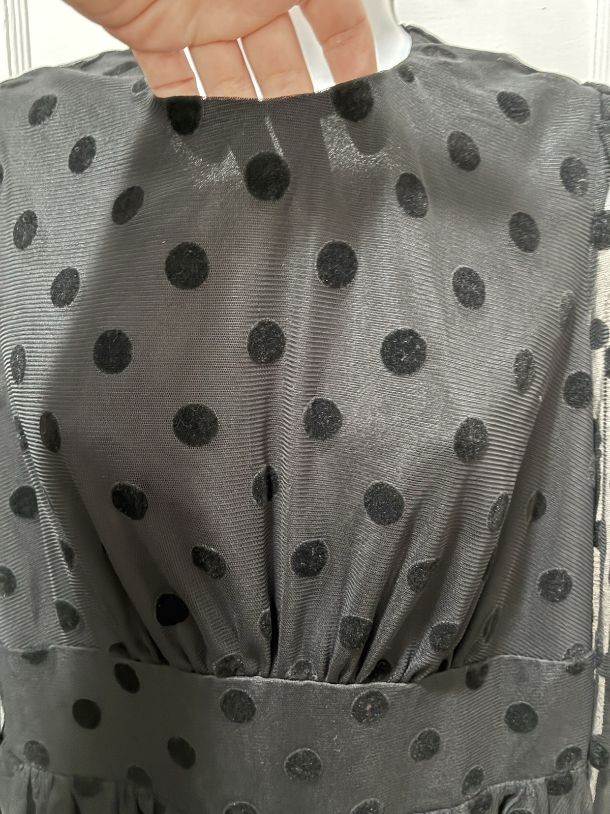 BODEN Black Polka Dot Sheer Mod Retro Dress LBD UK14 US 10 M L