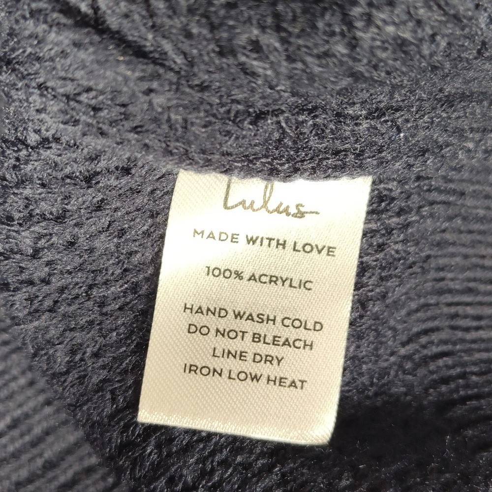 Lulus Tea Reader navy blue long sleeve cowl neck sweater dress M