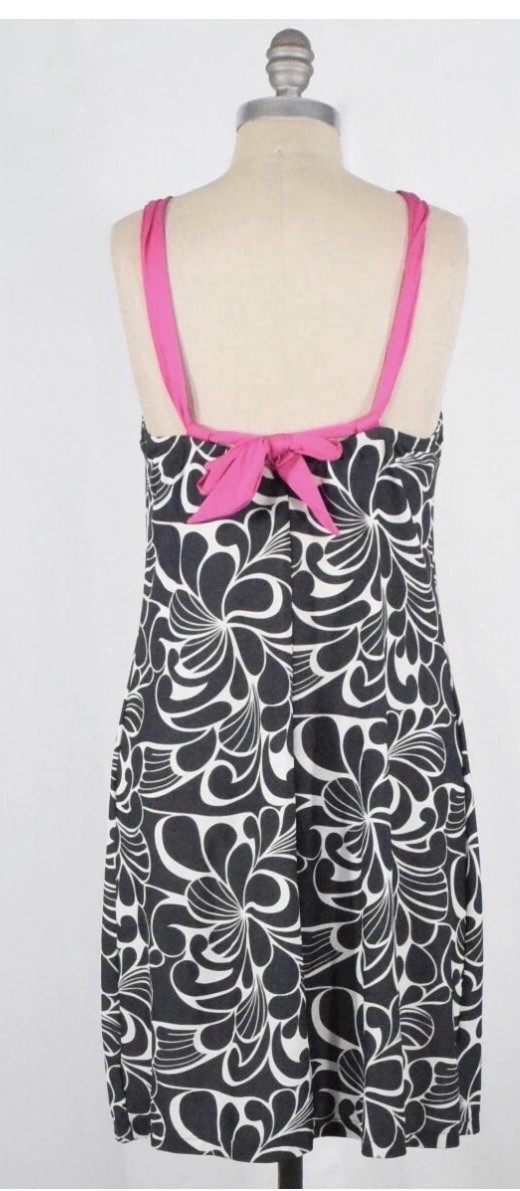 Athleta Swimsuit Cover-up Small Stretch Knit Mod-Print Tank Dress Athletic Beach