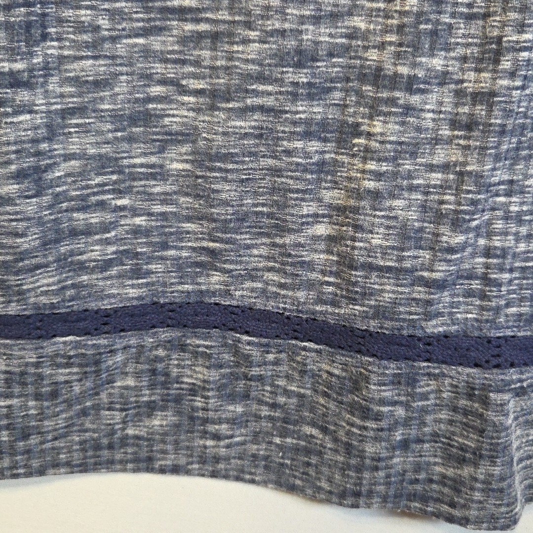 CHRIS McLaughlin Womens Size 12 Blue Space Dye Knit Dress Cowl Neck Pockets