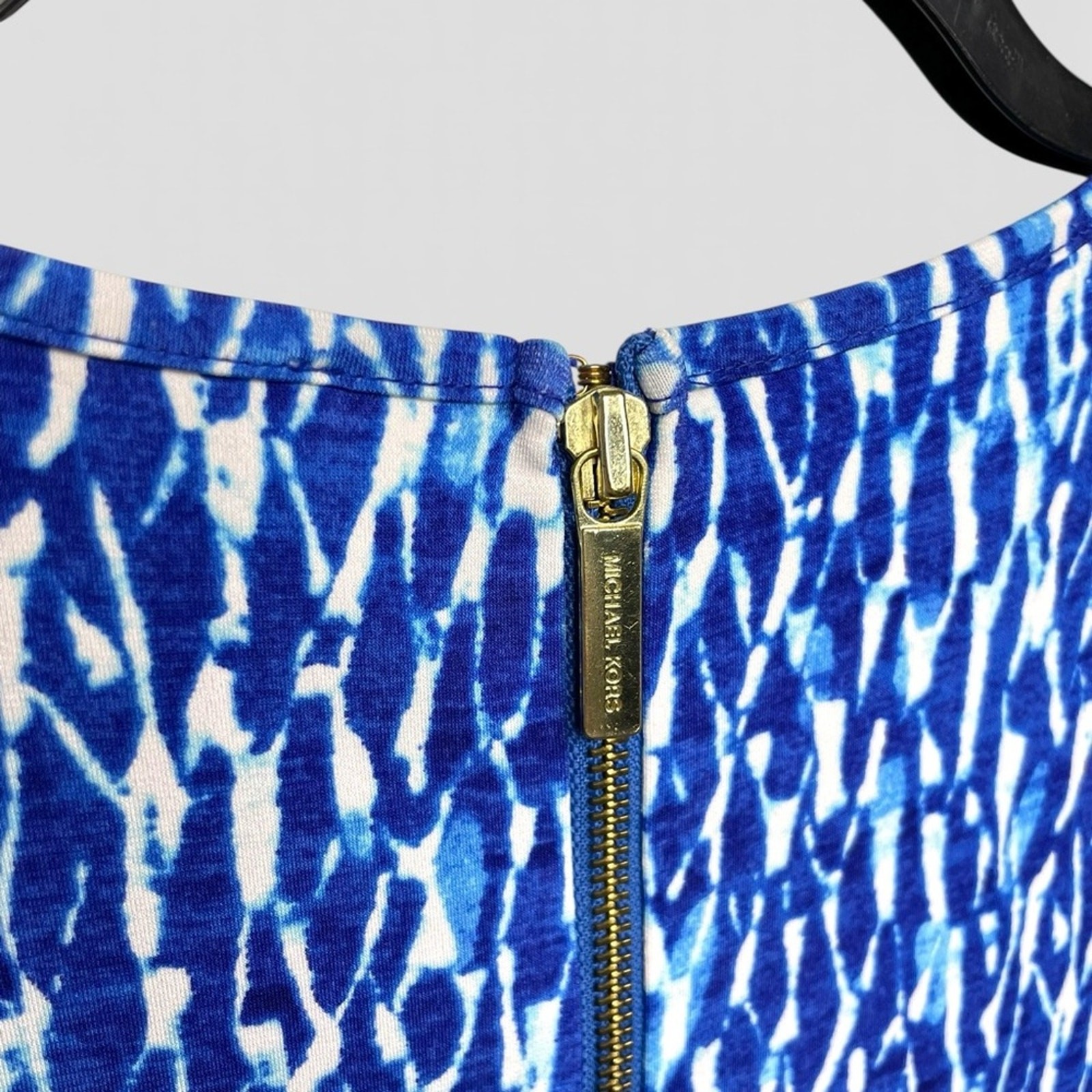 Michael Kors Blue and White fit and flare dress Medium
