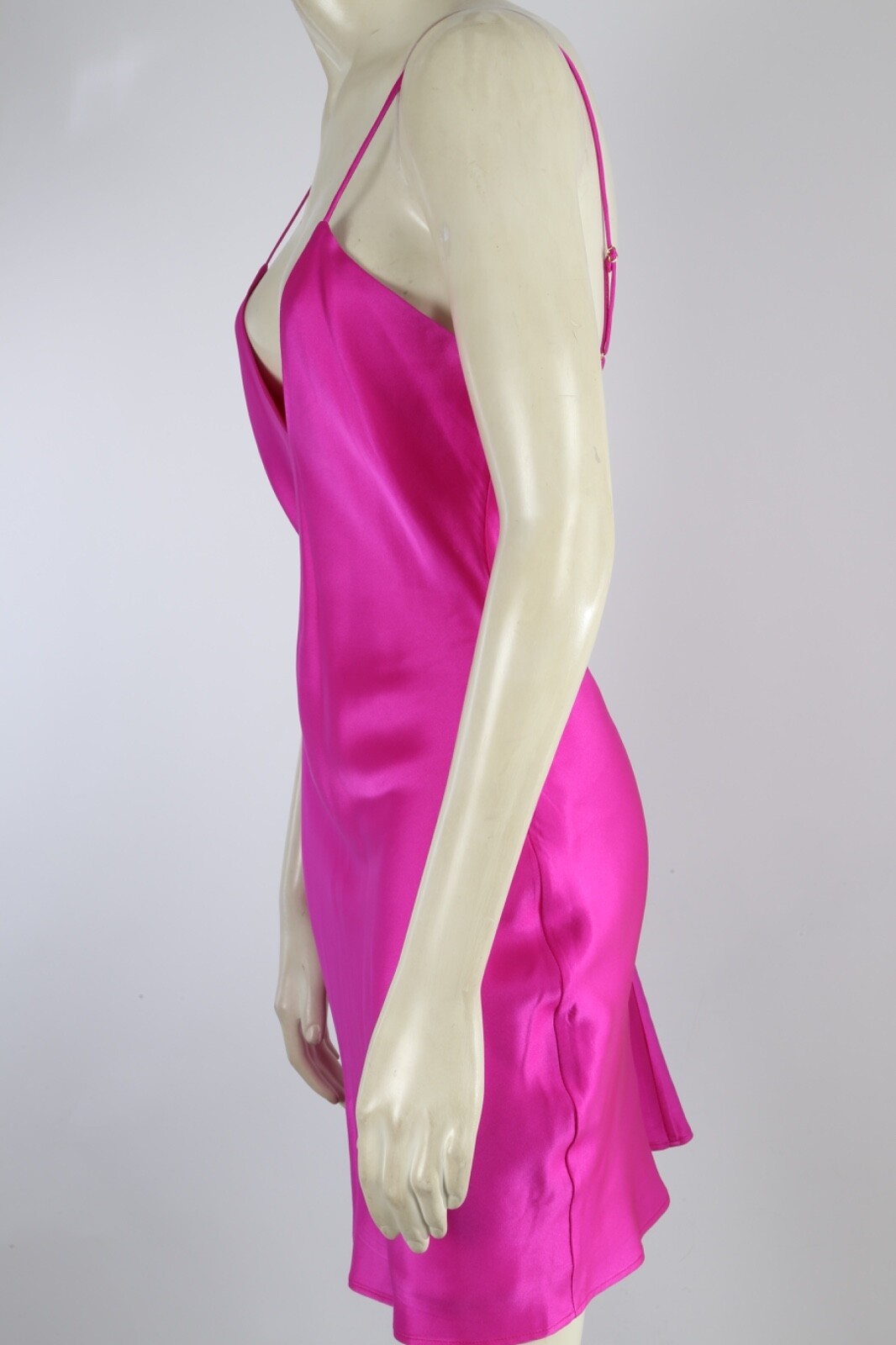 Sergio Hudson Fuchsia Silk Spaghetti Strap Mini Slip Dress Party Size 4