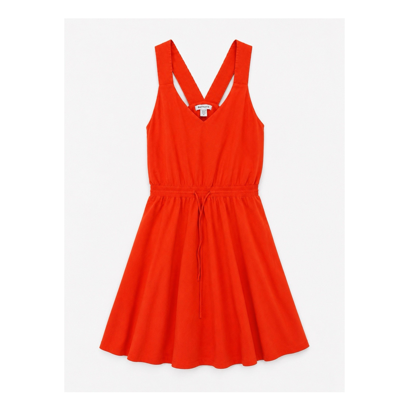 Athleta Women’s Medium Bright Coral Sleeveless Dress Athletic Casual Drawstring