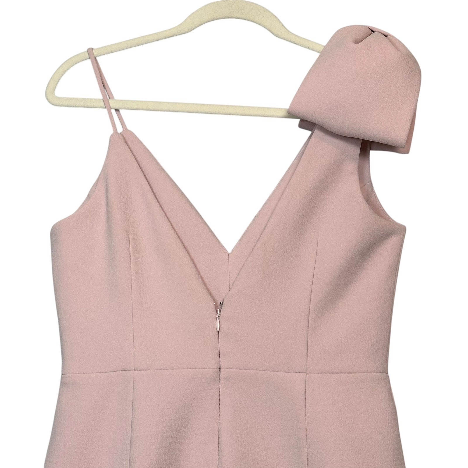 Rebecca Vallance Pink Bow Shoulder Midi Dress Womens 8 Wedding Guest Amore