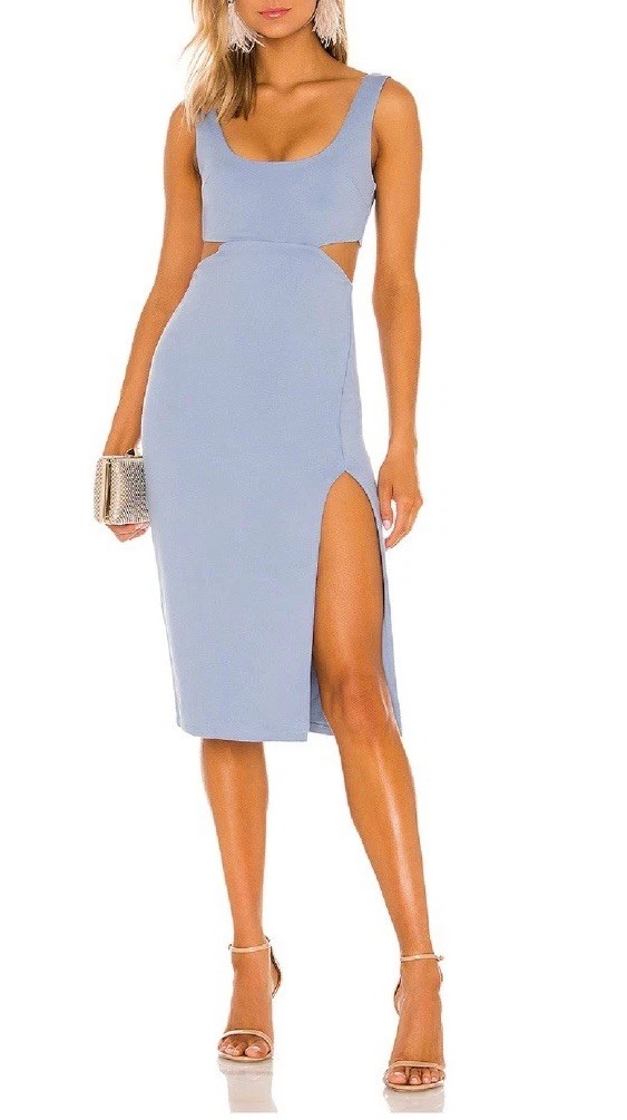 Lovers & Friends Women Baby Blue Titus Sleveless Midi Dress. Size M