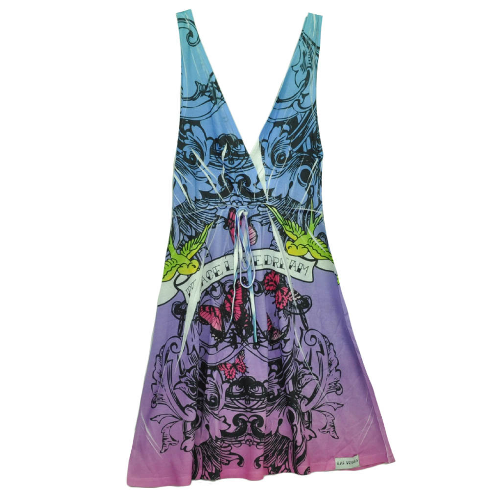 Las Vegas Sin City Womens Pool Beach Cover Up Dress Hard Rock Rainbow Graphics