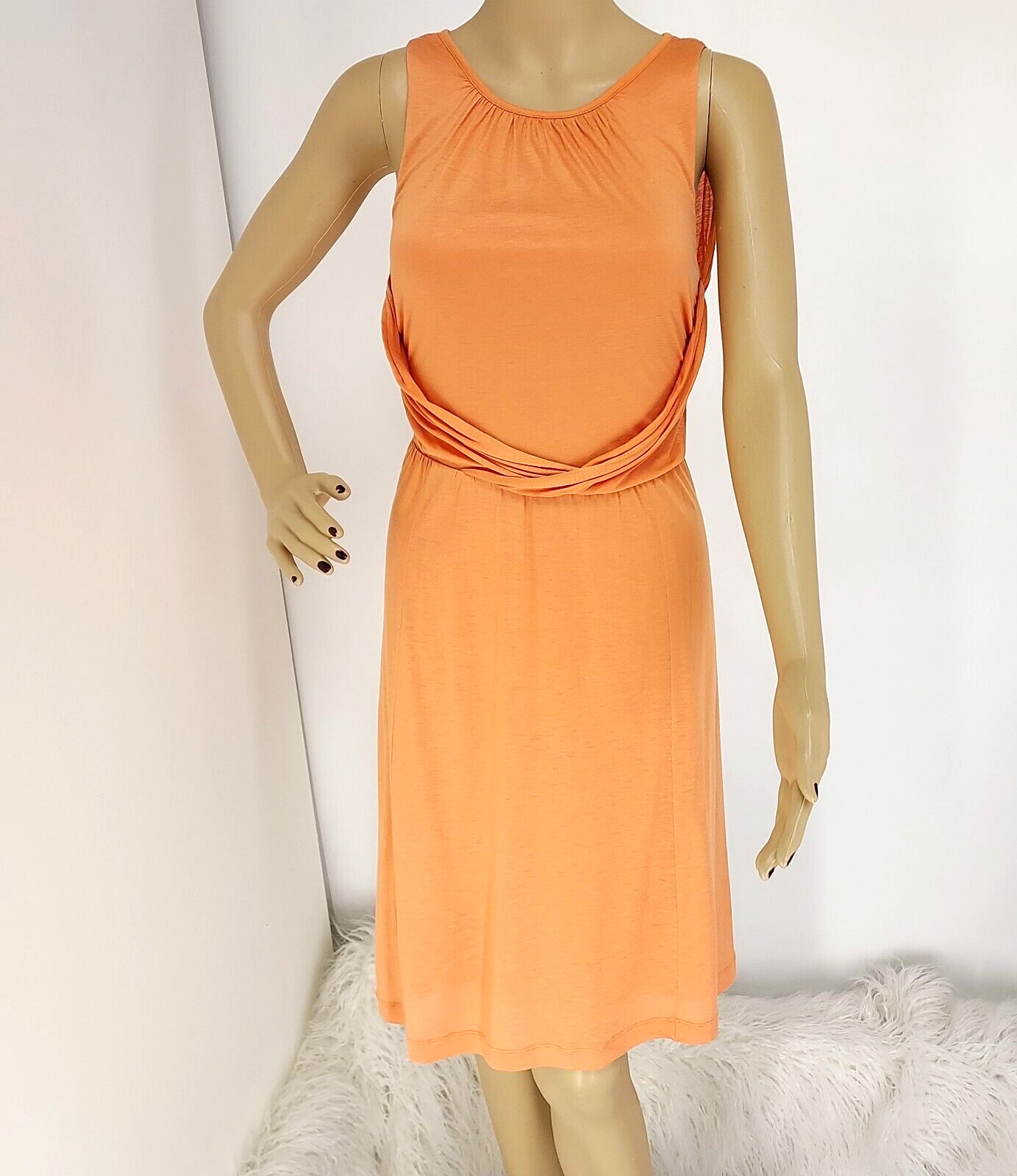 ANN TAYLOR ORANGE OPEN BACK SUMMER CAREER CASUAL DRESS SIZE: 6P
