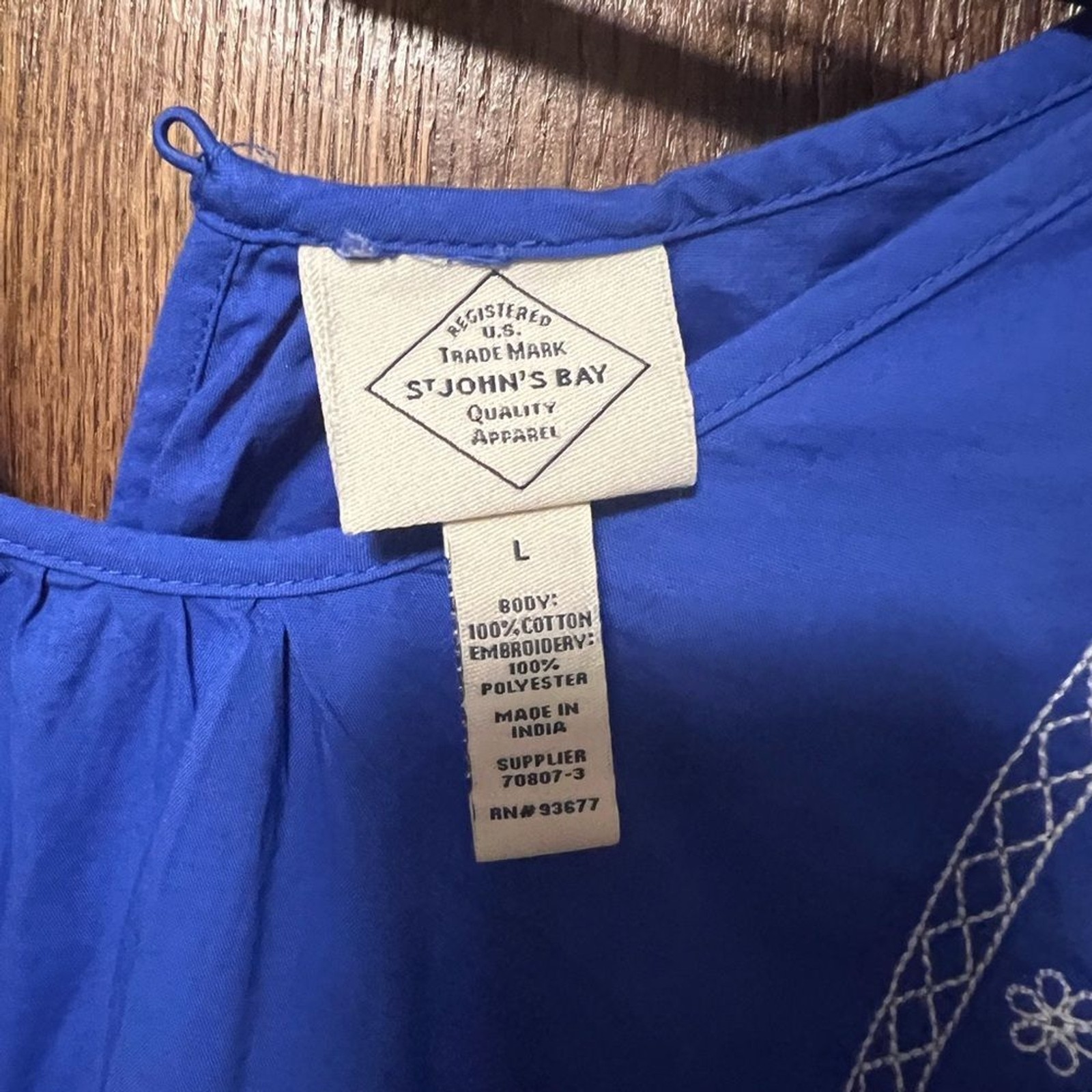 St. John’s Bay Royal Blue Sleeveless Belted Midi Dress 100% Cotton