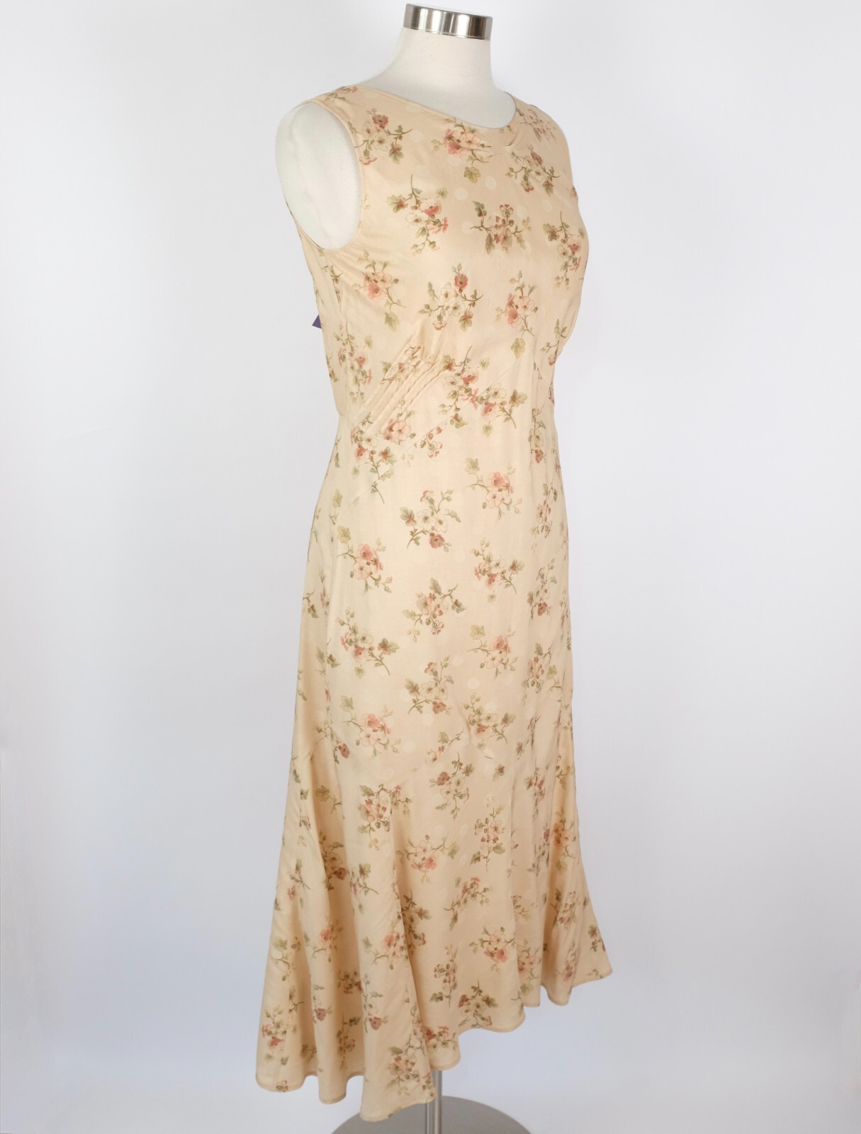 Ralph Lauren Collection midi dress 8 Purple Label floral 40s darted western