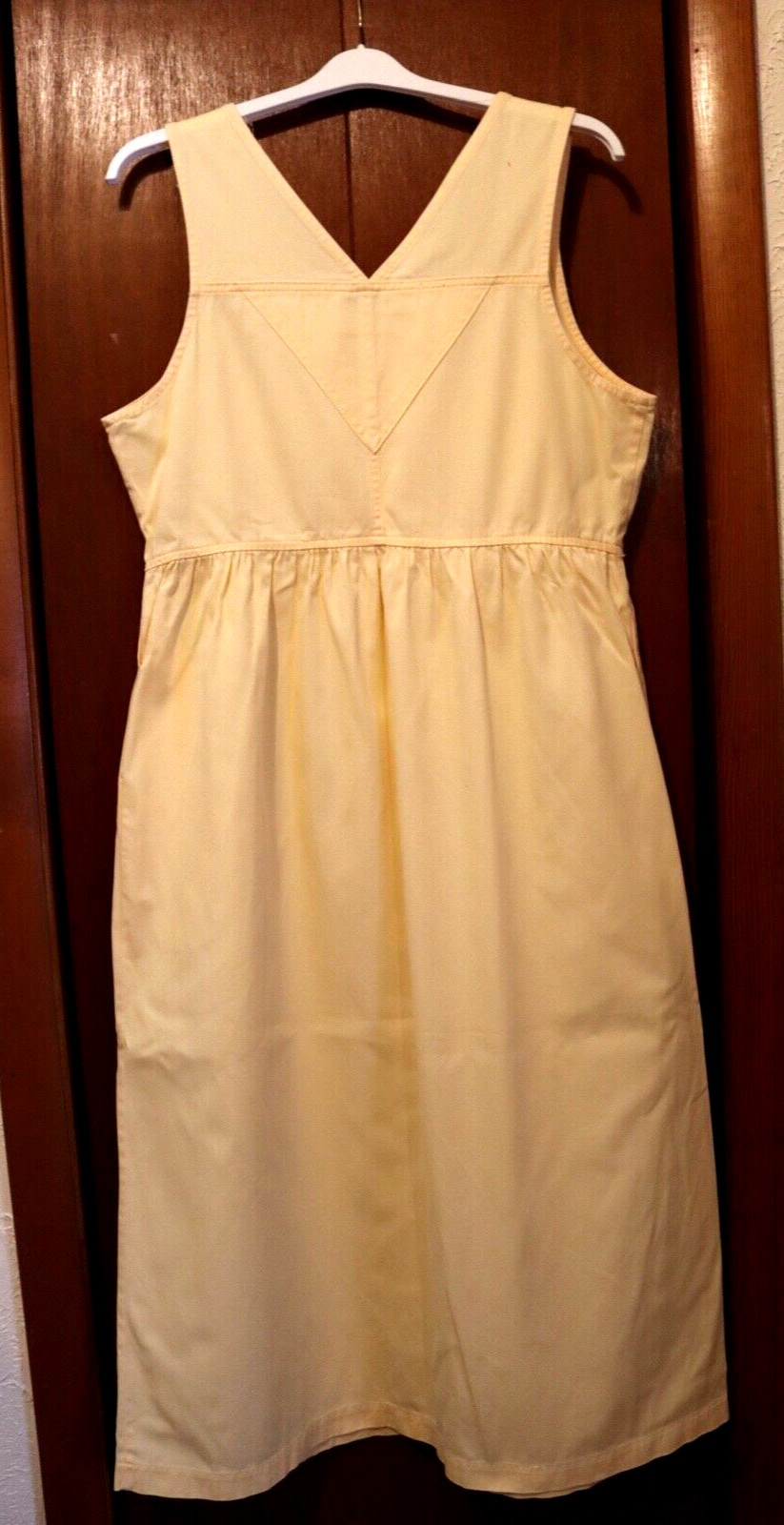 CAPACITY MAXI DRESS YELLOW SHORT SLEEVE BUTTON DOWN FRONT SIZE MEDIUM VTG